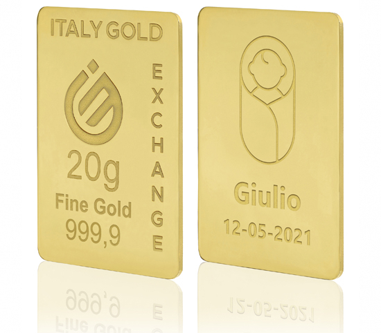 Lingote de Oro de regalo para Nacimiento 24 Kt de 20 g. IGE GOLD
